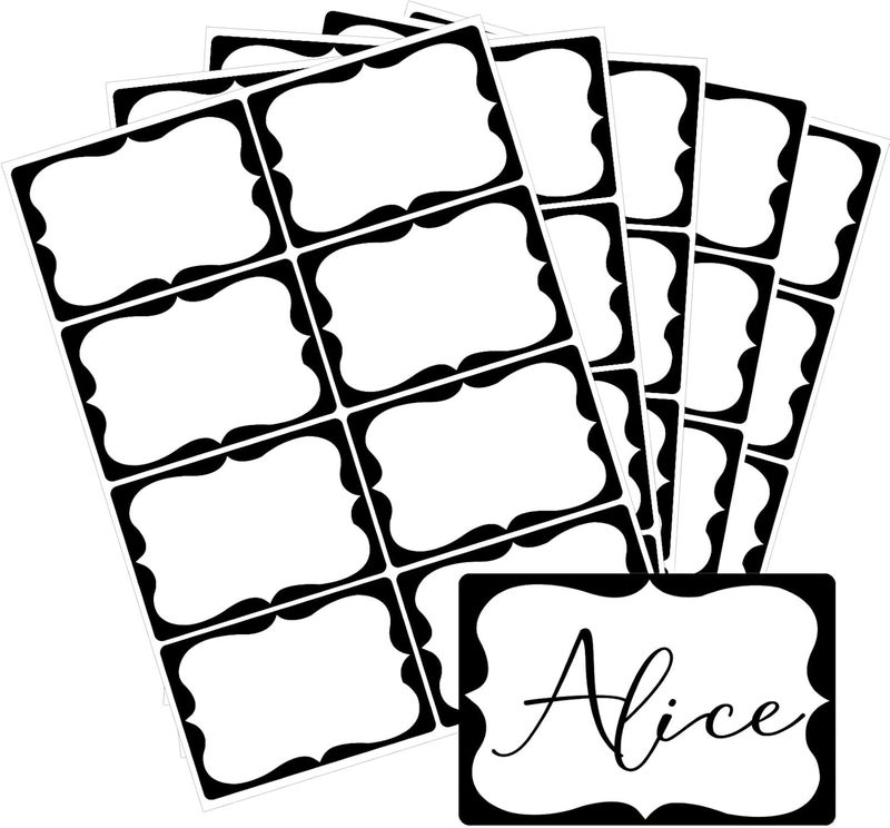 labelon Black Name Tags,2"x 3" Name Tag Stickers with Black Border 200 Pcs Adhesive Name Tags Sticker Name Badges Labels for Christmas, School, Office, Home, Party, Conferences - Image 1